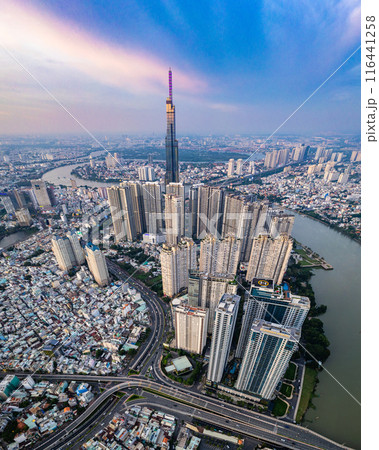 Aerial view of Ho Chi Minh city or Saigon, in Vietnam 116441258