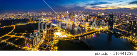 Aerial view of Ho Chi Minh city or Saigon, in Vietnam 116441259