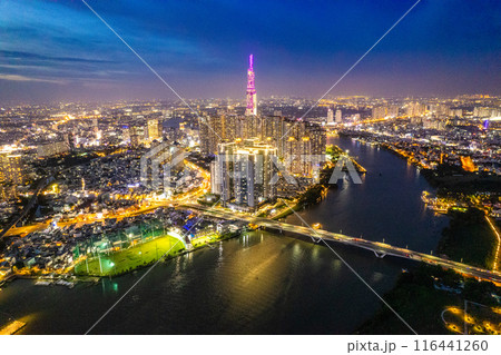 Aerial view of Ho Chi Minh city or Saigon, in Vietnam Aerial view of Ho Chi Minh city or Saigon, in Vietnam 116441260