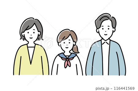 3人家族のイラスト素材 116441569