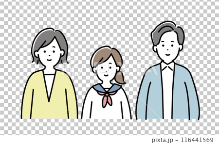 Illustration material of a family of three 116441569