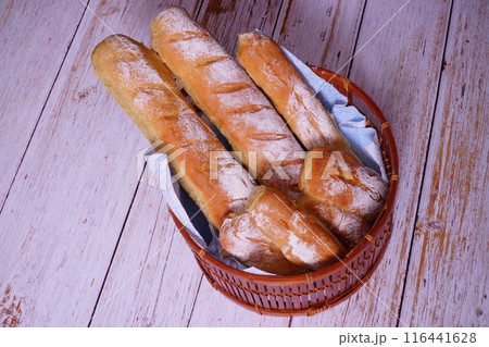home-baked fresh baguette bread home-baked fresh baguette bread 116441628