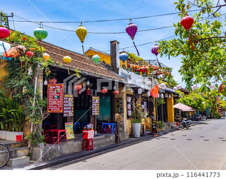 View of the street in Hoi An ancient town, in Vietnam 116441773