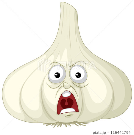 Surprised Garlic Cartoon Character 116441794