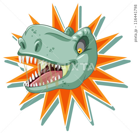 Ferocious Dinosaur Head Illustration 116441798