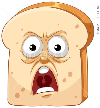 Angry Bread Slice Cartoon 116441815