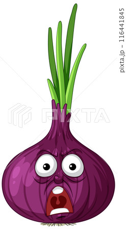 Surprised Purple Onion Character Surprised Purple Onion Character 116441845