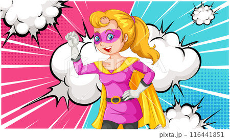 Superhero Girl in Action Pose Superhero Girl in Action Pose 116441851