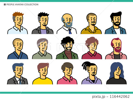 シンプルな男性アイコンのセット 116442062