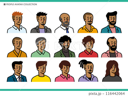 シンプルな男性アイコンのセット 116442064