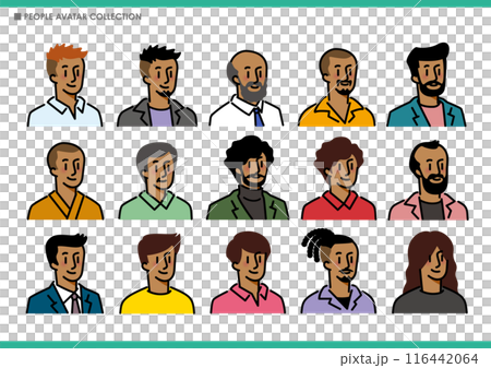 一組簡單的男性圖標 116442064