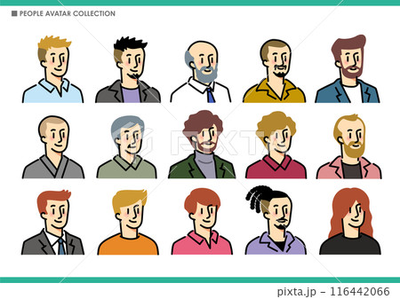 シンプルな男性アイコンのセット 116442066