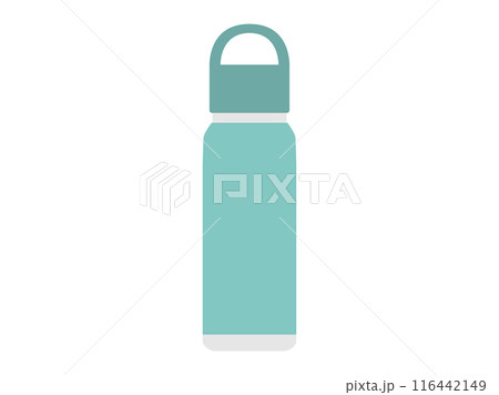 緑色の水筒や魔法瓶をイメージしたイラスト 116442149