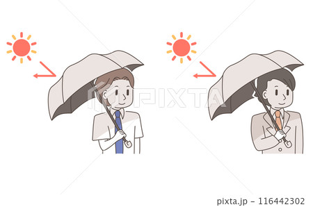 日傘をさすビジネスマン 116442302