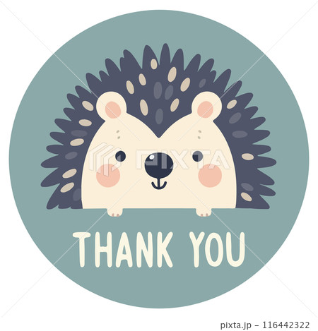 ハリネズミのサンキューメッセージ 116442322