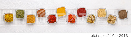 Various spices on the table 116442918