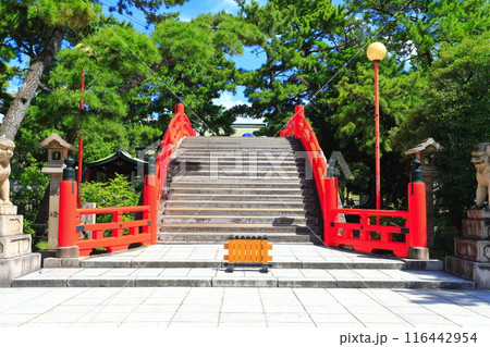 【大阪府】快晴の住吉大社の反橋（太鼓橋） 116442954