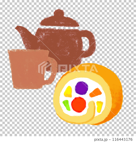 卷蛋糕套裝蠟筆觸控圖 卷蛋糕套裝蠟筆觸控圖 116443176