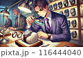 時計の鑑定をする男性 116444040