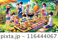 ピクニックを楽しむ家族 116444067