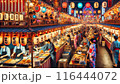 カラフルな祭りの提灯 116444072