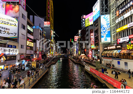 大阪府　大阪市　道頓堀の夜景 116444172