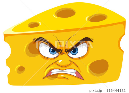 Angry Cheese Cartoon Illustration 116444181
