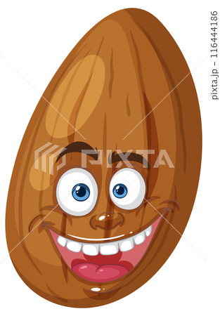Happy Almond Character Illustration 116444186