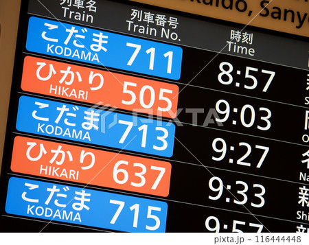 東海道新幹線の発車標 名古屋駅  東海道新幹線の発車標 名古屋駅  116444448