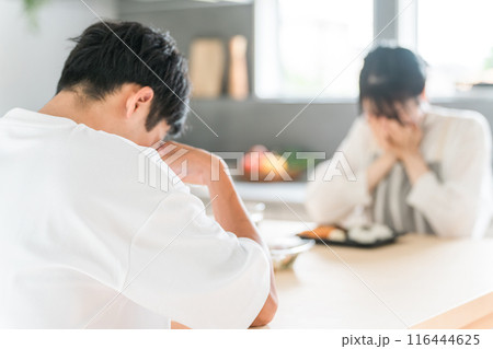 お弁当を食べる夫婦・男性と女性(新婚・結婚生活) お弁当を食べる夫婦・男性と女性(新婚・結婚生活) 116444625