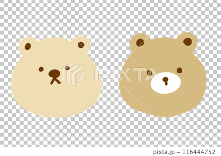 かわいいクマの顔のイラスト 116444752