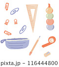 Vector Set of School Stationery Supplies flat design set 116444800