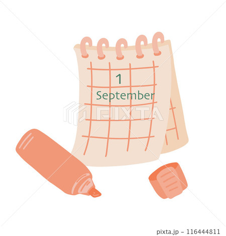 1st September back to school set with calendar and marker 1st September back to school set with calendar and marker 116444811