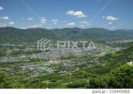 龍門山の中央登山道から紀ノ川を望む 【和歌山県紀の川市】 龍門山の中央登山道から紀ノ川を望む 【和歌山県紀の川市】 116445068