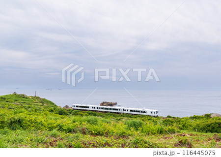 「青森県」葦毛海岸を走る東北エモーション・八戸市 116445075