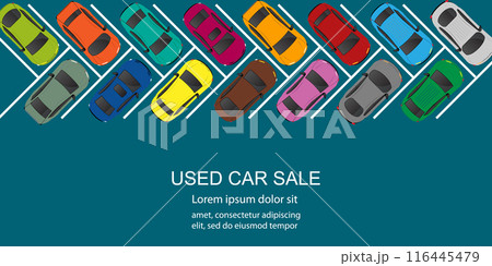 Top view of renting a new or used car. Top view of renting a new or used car. 116445479