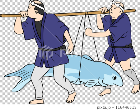 魚を運ぶ男性 116446515
