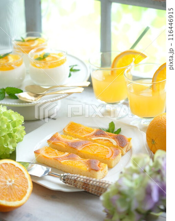 夏スイーツ オレンジケーキ 夏スイーツ オレンジケーキ 116446915