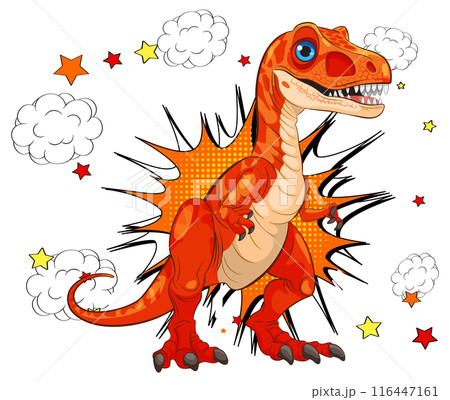 Dinosaur Superhero Comic Illustration 116447161