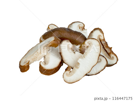 Shiitake Mushrooms sliced isolated Shiitake Mushrooms sliced isolated 116447175