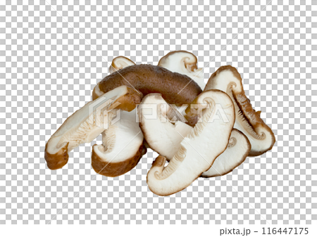 Shiitake Mushrooms sliced isolated Shiitake Mushrooms sliced isolated 116447175