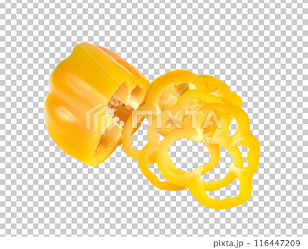 Yellow slice sweet bell pepper isolated 116447209