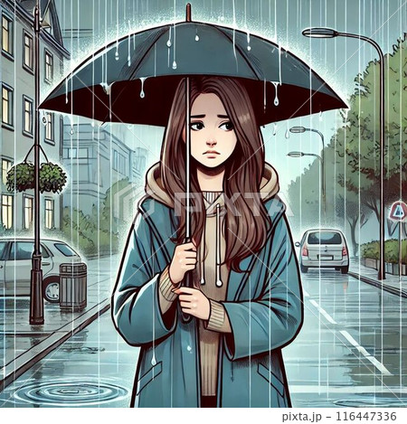 傘をさす女性 傘をさす女性 116447336