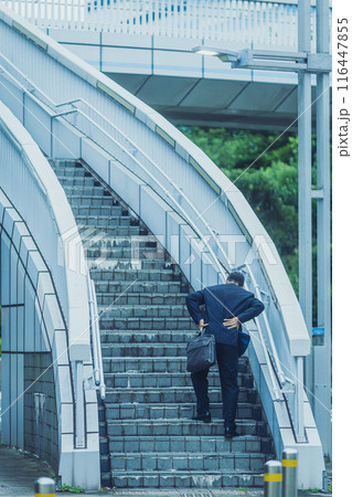 体調不良の外回り営業の中年サラリーマン 体調不良の外回り営業の中年サラリーマン 116447855