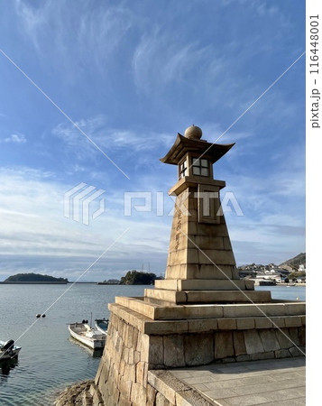 ポニョの舞台になった広島県福山市鞆の浦の常夜燈 ポニョの舞台になった広島県福山市鞆の浦の常夜燈 116448001