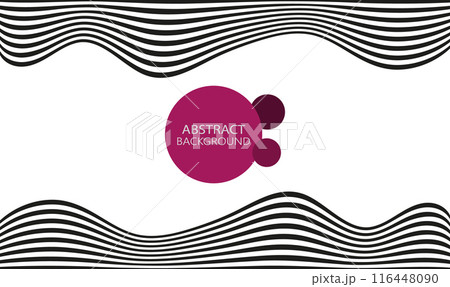 Horizontal black and white stripes with circles on a white background. 116448090