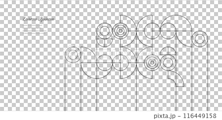 Geometry Abstract Circle Pattern Retro Line background 116449158