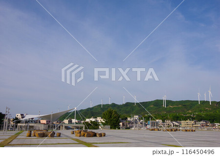 兵庫県淡路島 海の展望広場と風力発電 兵庫県淡路島 海の展望広場と風力発電 116450496