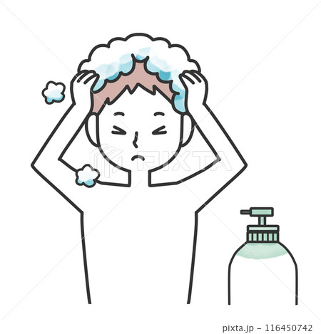 シャンプーする男性 シャンプーする男性 116450742