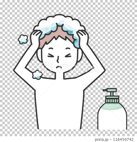 シャンプーする男性 シャンプーする男性 116450742